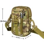 Leather Mobile Holster, Multifunction Belt Pouch for Mobile Phone, Universal Outdoor Gear Tactical Gadget Bag with Belt & Hook (Military) - Image 2