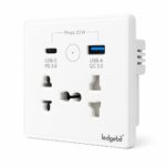 Ledgebit WiFi Smart Wall Socket – 13A Glass Panel Outlet with USB-A & USB-C Ports | Smart Life App, Voice Control, No Hub Required | White - Image 2