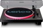 Lenco LS-50LEDBK Turntable | Record Player with Integrated Speaker | Preamp, 33, 45 and 78 RPM, Vinyl to MP3 | Black LED | Imported from EU - Image 2