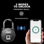 Link Smart Bio-Touch Fingerprint Padlock, Rechargeable Li-ion Battery, Water & Dust Resistant, 8MM High Strength Shackle for Door, Bags, Suitcases, Bikes || 3 Year Domestic Warranty - Image 2