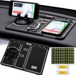 MAK Anti-Slip Car Dashboard Mat & Mobile Phone Holder Mount with Car Perfume -White Lining - Image 2
