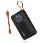 MPower Force Laptop Powerbank | 45W Fast Charging | 20000mAh Battery Capacity | Built-in Type-C & Detachable Lightning Cables | Charges 3 Devices at Once (Black) - Image 2