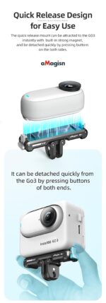 Magnetic Quick Release Mount for Insta360 GO 3 Sports Action Camera (No Action Camera Included) (Quick Release Mount for Insta360 GO 3) - Image 2