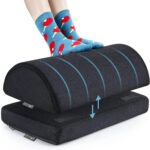 Metron Foot Rest for Office Chair – Dual Height Under Desk Footrest (5" and 7"), Ergonomic Office Leg Rest and Feet Support, Adjustable Foot Stool for Table and Work, Washable Cover - Image 2