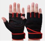 NIRVA WITH DEVICE OF WOMEN PICTURE Fitness Sport Gym Exercise Half Finger Gloves (Black) - Image 2