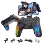 Nitho Hexagon Wireless RGB Controller for PC, Switch, Android, iOS and Windows, with 6-Axis Motion Sensor, Customizable Triggers, Detachable Phone Clamp, Lightweight Honeycomb Design - Image 2