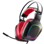 Nitho Titan PRO 7.1 Surround Gaming Headset with Cardioid Microphone for PS5, PS4, PC, Laptop, Over-Ear Stereo Wired Gaming Headphones with RGB LED Light, 3.5 mm Audio Jack, 50 mm Drivers - Red - Image 2