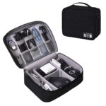 Nylon 2 Layer Gadget Organizer Case,Electronic Accessories Bag,Tech Organizer Pouch for Hard Disk,Pen Drive for Home&Travel-Black - Image 2