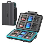 ORICO EVA SD Card Case Holder for Memory Cards,24 Slots Professional Water-Resistant Anti-Shock Holder for 12TF Card and 12 SD Card Protector Storage with Carabiner and Label - Image 2