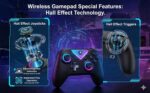 Offbeat Bluetooth 5.2 wireless RGB gaming Controller for PC, PS3 | Dual-mode BT 5.2 + Wired gamepad | Hall effect magnetic triggers & joystick | Macro programmable button and turbo mode - Image 2