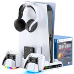 Oivo Chamunda Ps5 Cooling Stand With Charging Station&Suction Cooling Fan,Dual Controller Charger Station,Must Have Accessories For Playstation 5 Ps5 Console,Charging Dock Station&12 Game Slots,Usb - Image 2