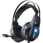 Onikuma K16 RGB Gaming Headset with Mic&Noise Cancellation Headphone Gaming with Led Light for Mobile Phone Laptop Ps4 Ps5 Pc Xbox (Black),Over Ear,Wired - Image 2