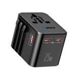 Orei 25Watt Universal Charger Adapter | 2X USBC 1XUSB A - 4-in-1 International Travel Adapter | Universal Travel Adapter Compatible 150+ Countries | Type C, A, G, I Compatible, Black - Image 2