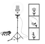 Osaka­® 10" (25.4 cm) Professional LED Ring Light with Tripod Stand for Mobile Phones & Camera, 3 Color Temperature Mode Dimmable Lighting for Photo Shoot YouTube Video Shooting - Image 2