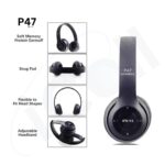 P47 2024 New Wireless Portable Gaming Headphone Bluetooth Headset (Black) - Image 2