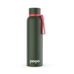 PEXPO Water Bottle 1 LTR Stainless Steel | Hot and Cold Flask | ISI Certified Steel Bottle | Three Layer Insulation | Leakproof | for Home, Office | 1-Year Warranty |Bravo 1000| Military Green - Image 2