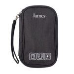 Personalized Tech Organizer Pouch with Name, Travel Cable Organizer Bag for Charger, Power Bank, Earphones,Portable Electronic Accessories Storage Case for Men & Women (Black) - Image 2