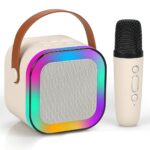 Popo Toys® Rechargeable Wireless Mini Portable Bluetooth Karaoke Machine | Bluetooth Speaker with Microphone & LED Lights - Kids Music Singing Toys for Girl Boy Birthday Gift Ideas - Image 2