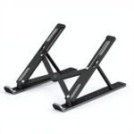 Portable Laptop Stand N3 Folding Cooling Base Adjustable 10-Position Angle for Laptops & Tablets Black Plastic 28cm Length 190g Portable - Image 2