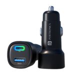 Portronics 80W Dual Output Fast Car Charger with Type-C PD & USB, LED Indicator, Charging Adapter Compatible with Cars for iPhone & Android Smartphone, Smartwatch, Earbud, Power Bank (Black) - Image 2
