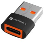 Portronics Bridge X USB 3.0 Type C Female to USB Male OTG Adapter, 5Gbps High Speed Data Transfer, Fast Charging, Compatible with Laptops, Tablets, Smartphone, Chargers and More Devices(Black) - Image 2