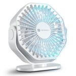 Portronics Chill On, Mini Type-C Powered Table & Hanging Fan, 360° Rotation, 3-Speeds, Upto 5000 RPM, BLDC Motor, One Button Control, Compact 3.25” Design with Loop for Desk, Home, Office & Travel - Image 2