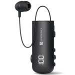 Portronics Harmonics Klip 7 Retractable Bluetooth Calling Earphone, In Built ENC,Upto 30 Hour Playback,Vibration Prompt,Strong Clip,HD Clarity Mic, LED Battery Display, BT V5.4, Type C Charging(Black) - Image 2