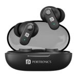 Portronics Harmonics Twins S16 in Ear Wireless TWS Earbuds with 24 Hrs Playtime, Clear Calls, Game & Music Mode, Low Latency, Bluetooth 5.3v, LED Display, Type C Fast Charging(Black) - Image 2