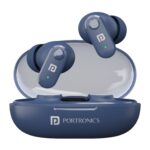 Portronics Harmonics Twins S16 in Ear Wireless TWS Earbuds with 24 Hrs Playtime, Clear Calls, Game & Music Mode, Low Latency, Bluetooth 5.3v, LED Display, Type C Fast Charging(Blue) - Image 2