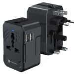 Portronics Juicemate 2 Universal Travel Adapter with 12W Dual USB-A Output Port, All in One International Travel Fast Charging Adapter, Suitable for 200+ Countries US,UK,EU,AUS,Etc (Black) - Image 2