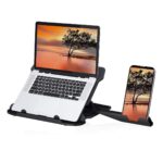 Portronics My Buddy Hexa 22 Laptop Stand with 360° Rotation Base, Mobile Stand, 7 Adjustable Heights, Air Ventilation, Portable & Foldable Design for Upto 15.6 Inches Laptops & MacBook (Black) - Image 2