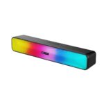 Portronics Radian 16W Bluetooth Stereo Soundbar with Multicolour LED Lights, in-Built FM Radio, Built in Mic, Aux in 3.5mm, Micro SD Slot(Black) - Image 2