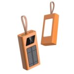 PremiumAV 10000mAh Solar Power Bank – Dual USB Output, Type-C & Micro Input, LED Display, Portable Li-Polymer Battery Pack for Smartphones, Travel, Outdoor Charging (15W, Orange) - Image 2