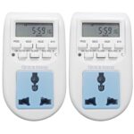 Quick Sense | 230V 24x7 Digital Programmable Timer Socket Plug | Energy Saving Smart Timer Switch for Appliances | 1000W Load | Indian 3-Pin Plug | Pack of 2 - Image 2