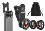 REDWIND Universal 3 in 1 Phone Camera Lens Kit 180° Fisheye 10X Macro 0.70 Wide Angle Lens Anti Slip & Anti Scratch Clip Compatible with iPhone & Android Smartphones for Video Live Show Vlog - Image 2