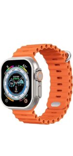 RKLS Smart Sports Watch with 120+ Sports Modes, Orange Band, App Notifications, Heart Rate Monitor, Fitness Tracker, Social Media Integration, Digital Display - Image 2