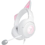 Razer Kraken Kitty V2 - Wired RGB Headset with Kitty Ears for Gaming and Streaming (325 g, Triforce 40 mm Drivers, HyperClear Cardioid Mic, Surround Sound) White - Image 2