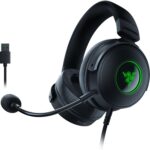 Razer Kraken V3 HyperSense Wired USB Gaming Headset Haptic Technology: Triforce Titanium 50mm Drivers - Detachable Mic - RZ04-03770100-R3M1, Black - Image 2