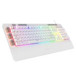 Redragon K512 Shiva RGB Backlit Membrane Gaming Keyboard with Multimedia Keys, Linear Mechanical-Feel Switch, 6 Extra On-Board Macro Keys, Dedicated Media Control, Detachable Wrist Rest, White - Image 2