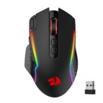 Redragon M810 Pro Wireless Gaming Mouse, 10000 DPI Wired/Wireless Gamer Mouse w/Rapid Fire Key, 8 Macro Buttons, 45-Hour Durable Power Capacity and RGB Backlit for PC/Mac/Laptop - Image 2