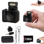 Retro Snap-on Camera, Mini Nostalgic Classic Vision Camera, Digital Photo Camera with Keychain, Mini Retro Camera Keychain, 1080p HD with LED Flash Light (128G) - Image 2