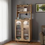 Rocco Stellar Bookshelf with Upper Storage & Auto LED Lights (Oak, Tall Size) - Image 2