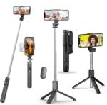 S1 Selfie Stick Tripod Light Weight, 28 inch / 70CM Reinforced Tripod for Mobile Phone, Multi-Functional Bluetooth 3in1 Long Selfie Stick for Travel,Vlogging,Compatible with iPhone and All Smartphones - Image 2