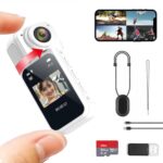 S70 2.7K Thumb Action Camera, 64GB Mini Body Camera, Wearable Pocket Cam with Magnetic Lanyard, Hands-Free POV Recording, Small Portable Camcorder for Work, Cycling, Travel, Pet Walking(White) - Image 2