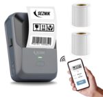 SEZNIK Josh Bluetooth Thermal Label Printer | Inkless Mini Rechargeable | MRP, Barcode, Excel File Printing | Cloud, Mobile, Desktop | Jewellery, Round Labels | Up to 2-inch Print | 1 Year Warranty - Image 2