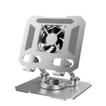 SONIQE Universal Foldable 360° Rotating Tablet Stand with Cooling Fan Height & Angle Adjustable Tablet Holder,Tablet Stand for Desk, Adjustable Foldable Arm Holder Mount Compatible(Silver)(1 pcs) - Image 2