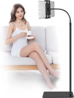 SOOPII Mobile + Tablet Floor Stand [Mobile + Tablet Holder Clip] Tablet Holder Mount with Strong Stable Base, Compatible with iPad Mini Air Pro 12.9/9.7, Galaxy Tab, Cell Phones (4.7''-14'' Devices) - Image 2