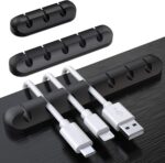 SOULWIT Cable Holder Clips, 3-Pack Cable Management Cord Organizer Clips Self Adhesive for Desktop USB Charging Cable Nightstand Power Cord Mouse Cable Wire PC Office Home - Image 2