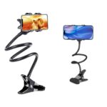 STRIFF Flexible Mobile- Stand, Mobile Clip Holder, Metal Built -for Video, Heavy Duty Foldable Tabletop Holder with 360° Rotation, Multi Angle Clamp for All Smartphones (Black) - Image 2