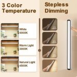 SaleOn Plastic LED Rechargeable Touch Lamp | Magnetic Stick-On Light with 3 Color Modes | USB Charging | Study, Wardrobe, Cabinet, Desk, Kitchen Use | 2-4 Hours Backup | Eye Protection Light, White - Image 2